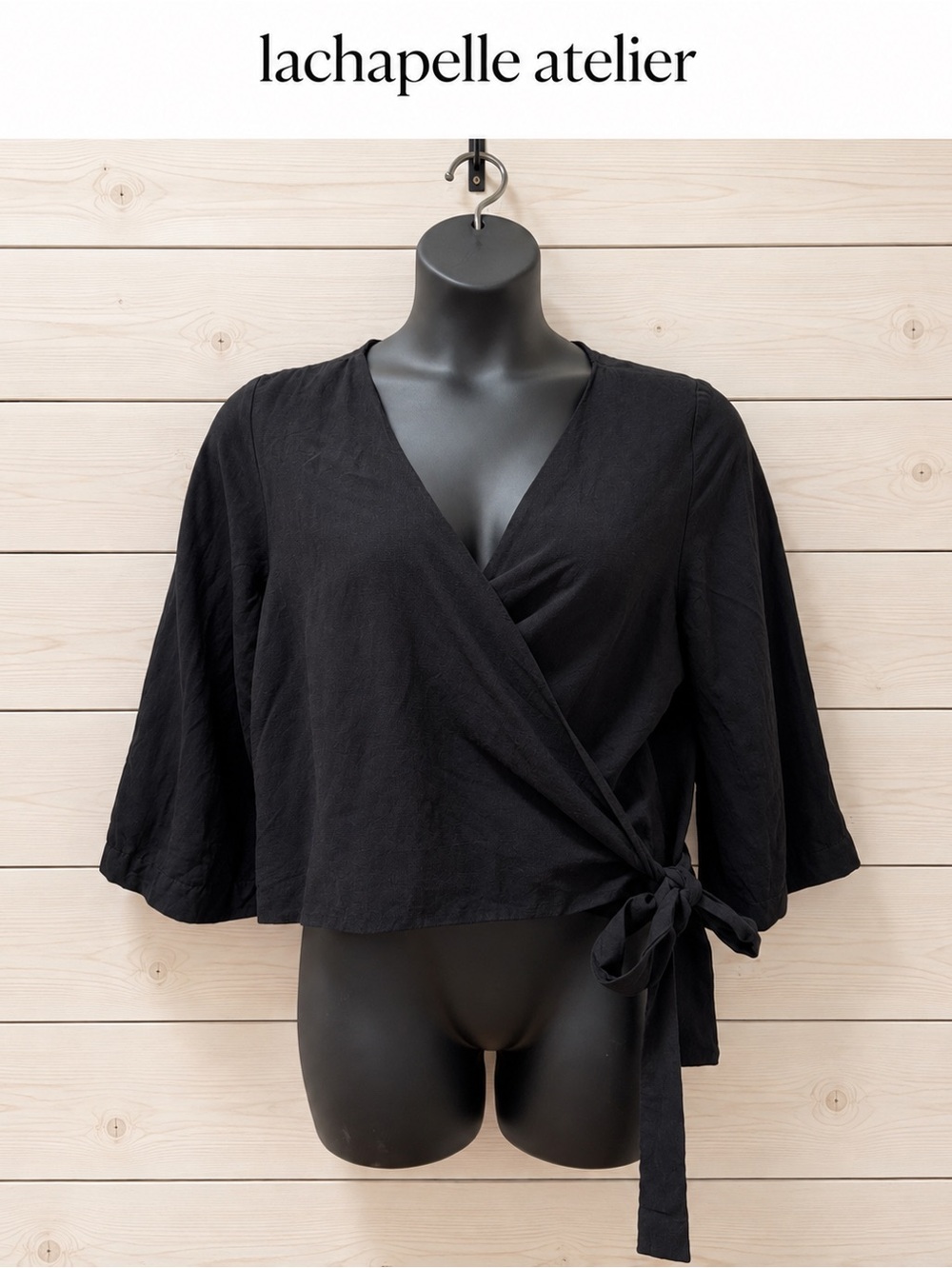LACHAPELLE ATELIER Linen Viscose Wrap Top – Size 3X run small